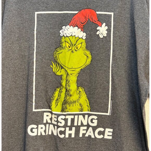 Grinch Resting Face Graphic T-Shirt 2XL Delta Pro Weight Gray - Picture 4 of 7